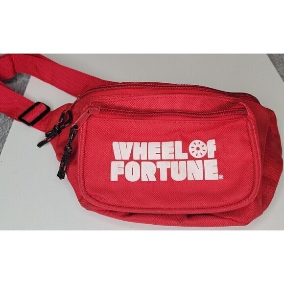 VTG Wheel of Fortune fanny pack shoulder sling 3 zipper red adjustable strap - Picture 1 of 10